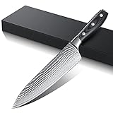 Cuchillo Damasco, 20cm Cuchillo Chef, Cuchillos.de.Cocina Profesional Hoja, VG10 Acero Inoxidable de...