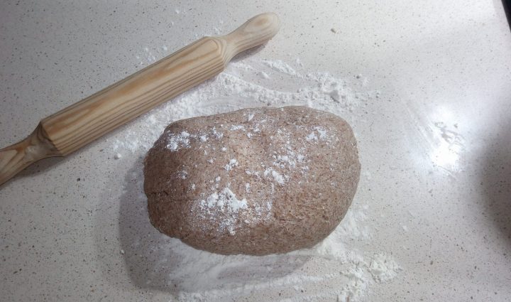 Masa en la encimera.