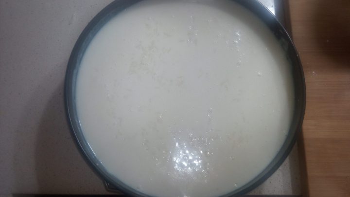 Molde para la tarta de arroz con leche.