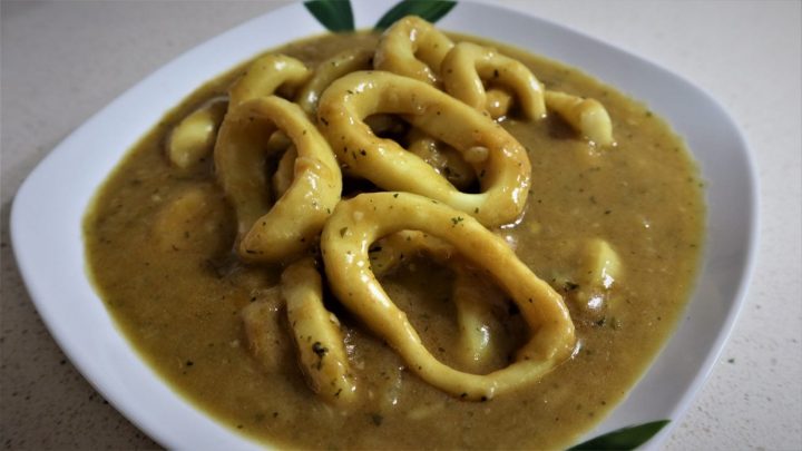Calamares encebollados en Thermomix terminados
