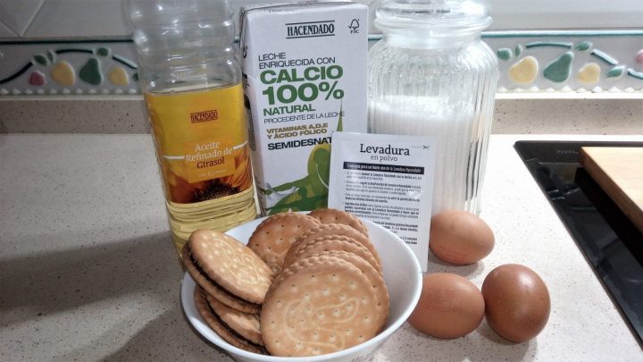 Ingredientes para hacer bizcocho galletas principe en Thermomix tm5