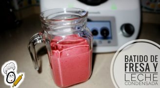 Batido de fresa y leche condensada en Thermomix