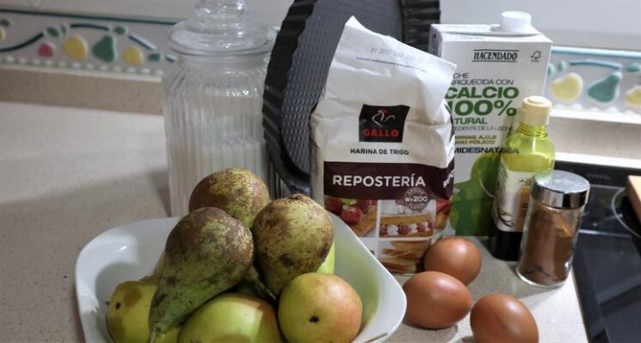 Ingredientes para hacer tarta de pera
