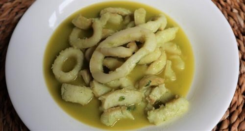 Mambo como hacer receta con anillas de calamar y salsa verde