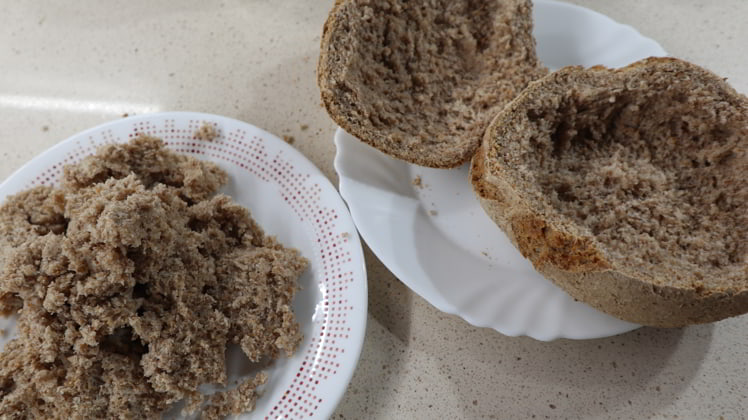 Hacer pan integral relleno freidora de aire