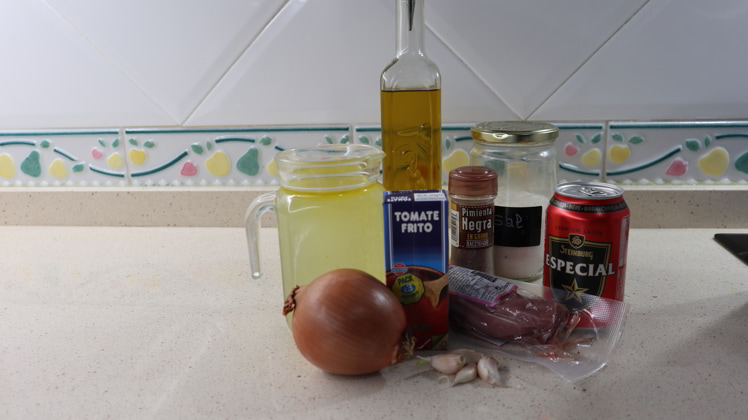 Ingredientes para hacer solomillo en salsa