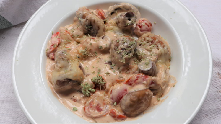 Receta champiñones en salsa de queso receta casera