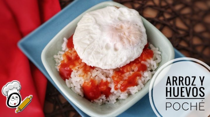 Huevos poché con arroz blanco en Thermomix