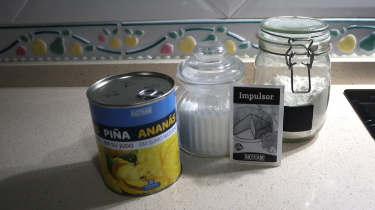 bizcocho pina sin huevo ingredientes