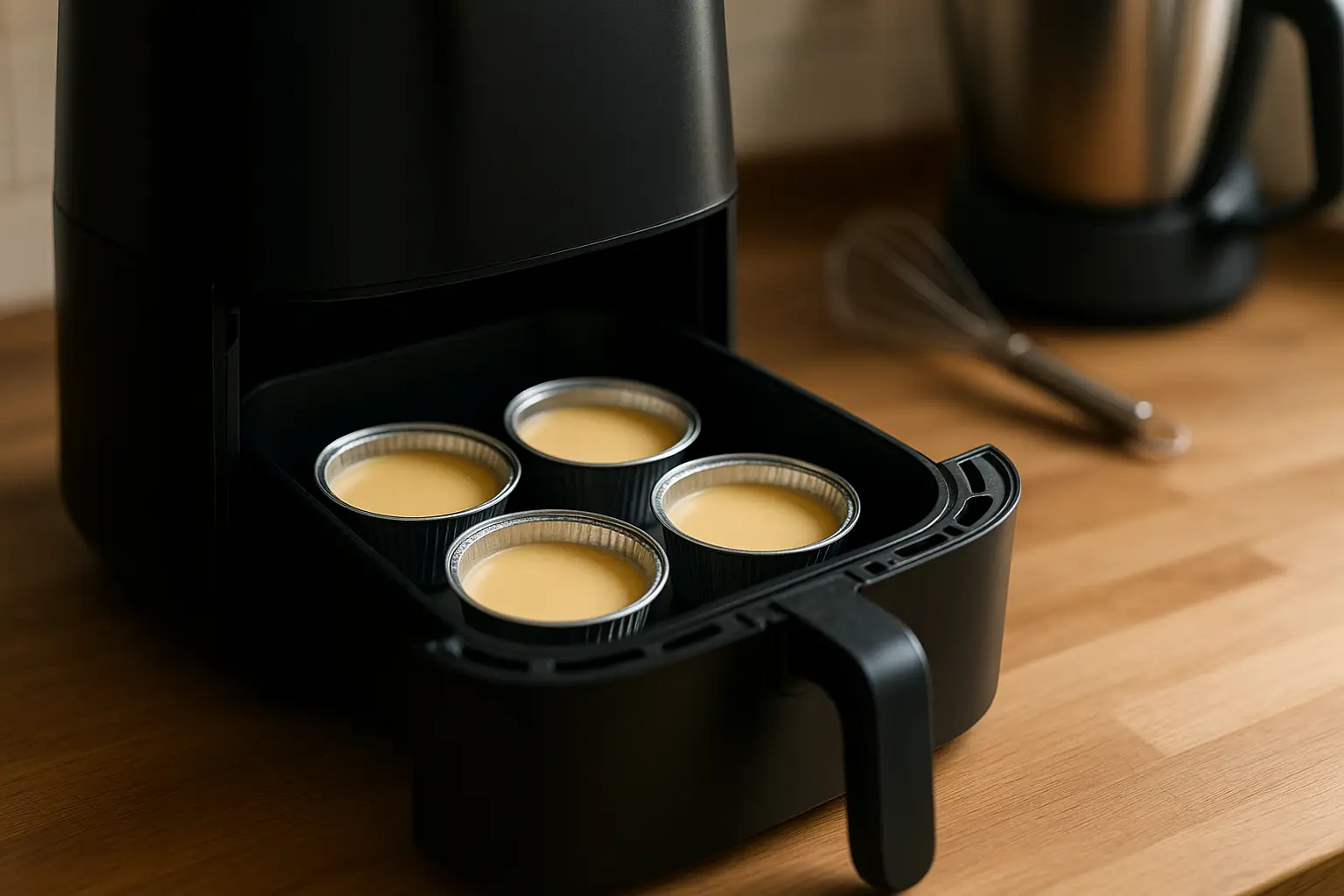 como hacer flan de huevo casero freidora de aire