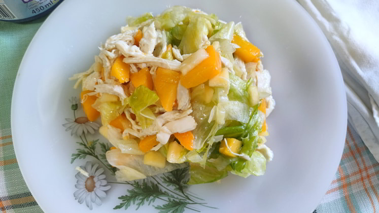 ensalada facil pollo melocoton