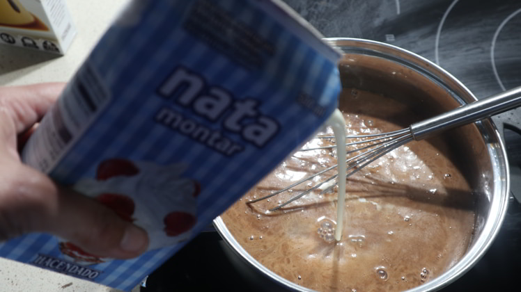 flan chocolate anadiendo nata receta casera