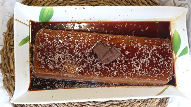flan chocolate sin horno finalizado delicioso