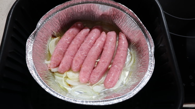 foto salchichas en vino y cebolla sana