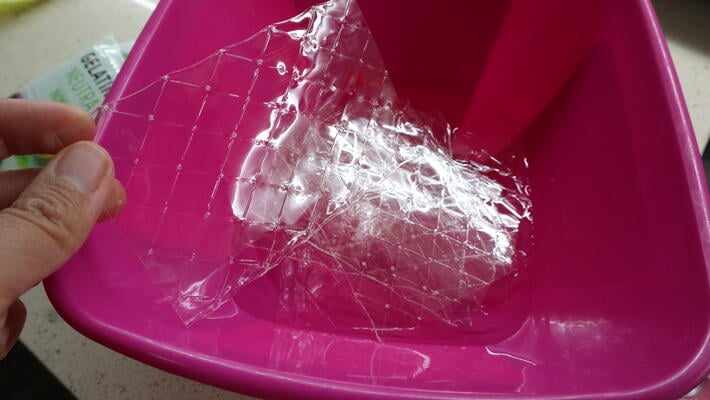 Poner las láminas de gelatina