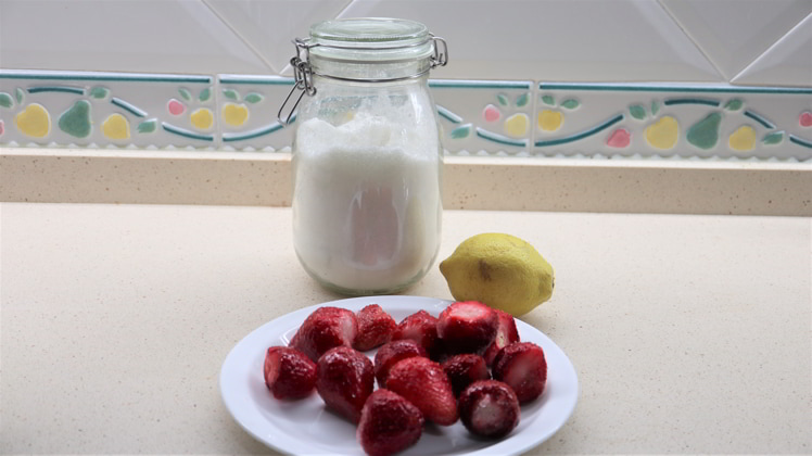 Los ingredientes necesarios para hacer mermelada de fresa en Thermomix