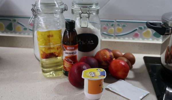 Los ingredientes necesarios para hacer el bizcocho de nectarina