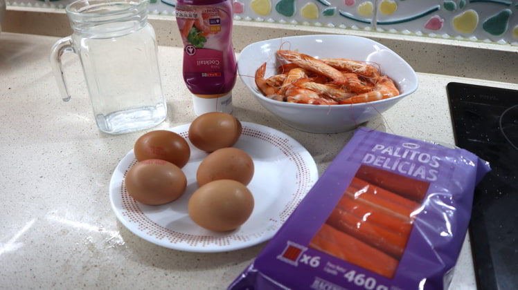 ingredientes huevos langostinos ajillo casero
