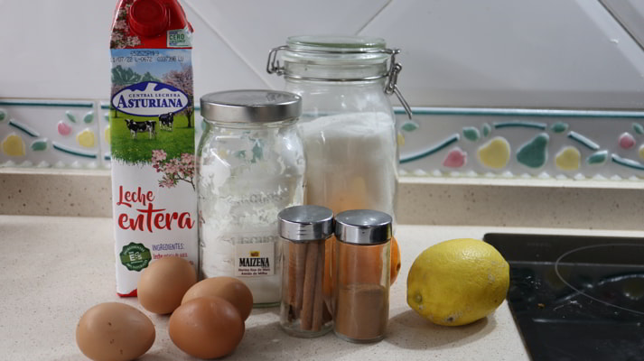 Los ingredientes necesarios para hacer leche frita en Thermomix