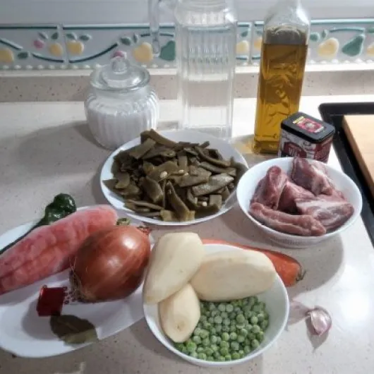 ingredientes menestra de verdura costilla