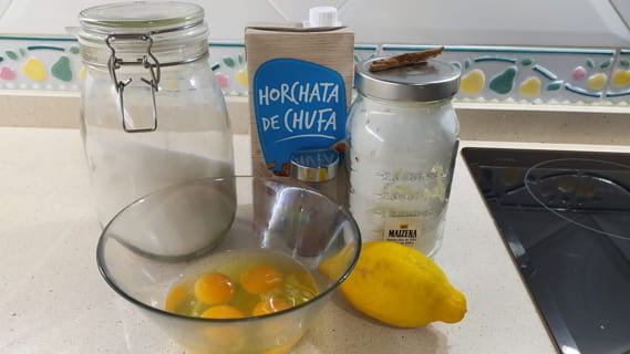 Los ingredientes necesarios para hacer horchata en Thermomix