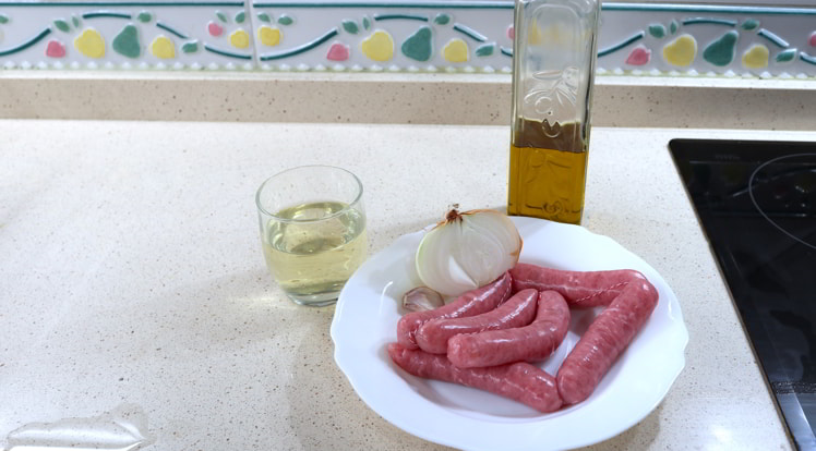 ingredientes salchichas al vino freidora aire