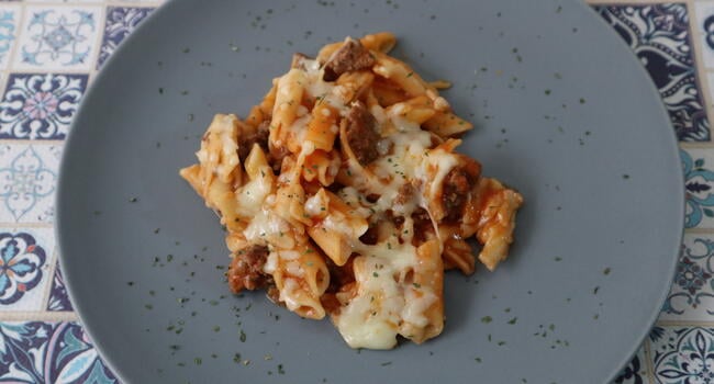Mambo receta de macarrones a la boloñesa con Mambo de Cecotec
