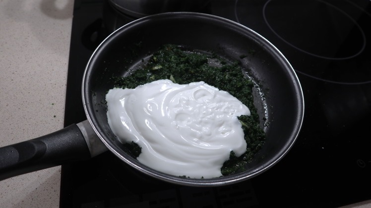nata cocinar salsa espinacas