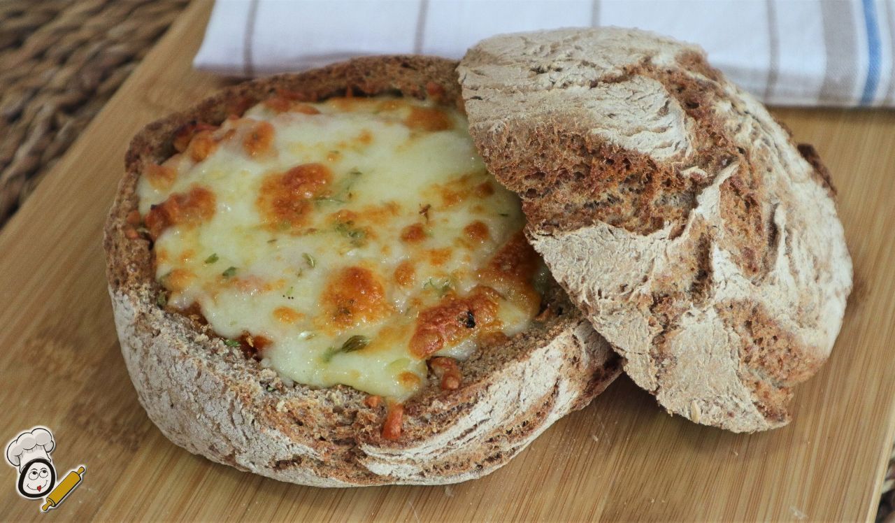 pan integral relleno atun queso freidora de aire