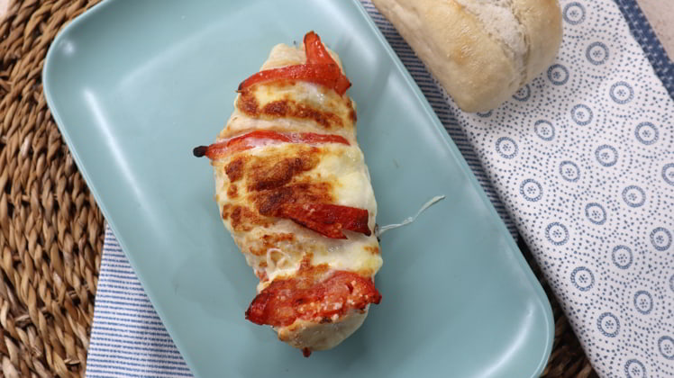 pechuga pollo rellena cocida freidora aire