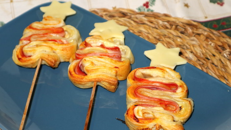 receta aperitivo arbolitos hojaldre navidad listos