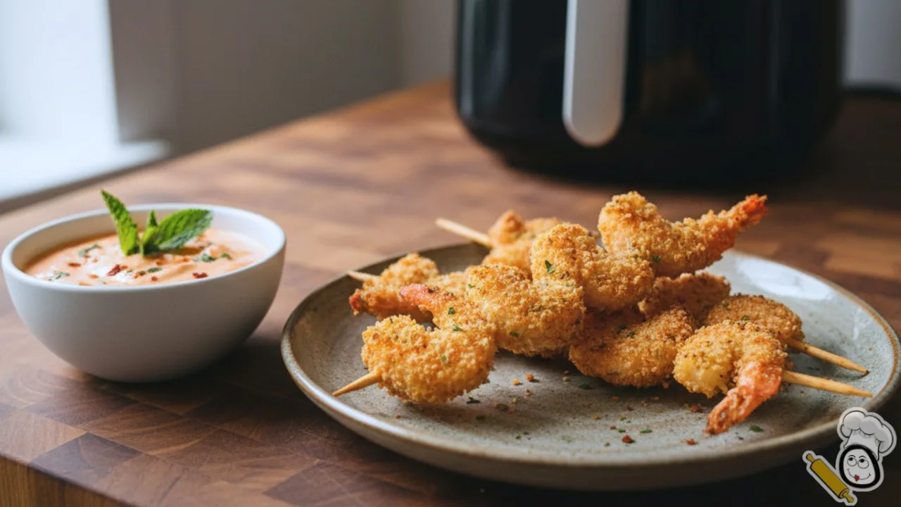 receta brocheta langostinos freidora de aire a