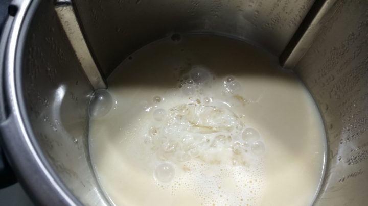 Echamos la gelatina previamente preparada y la mezclamos