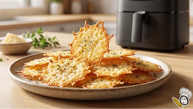receta chips de queso parmesano freidora de aire