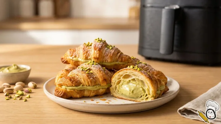 receta croissants crema pistacho freidora de aire