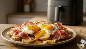 receta huevos rotos freidora de aire casera