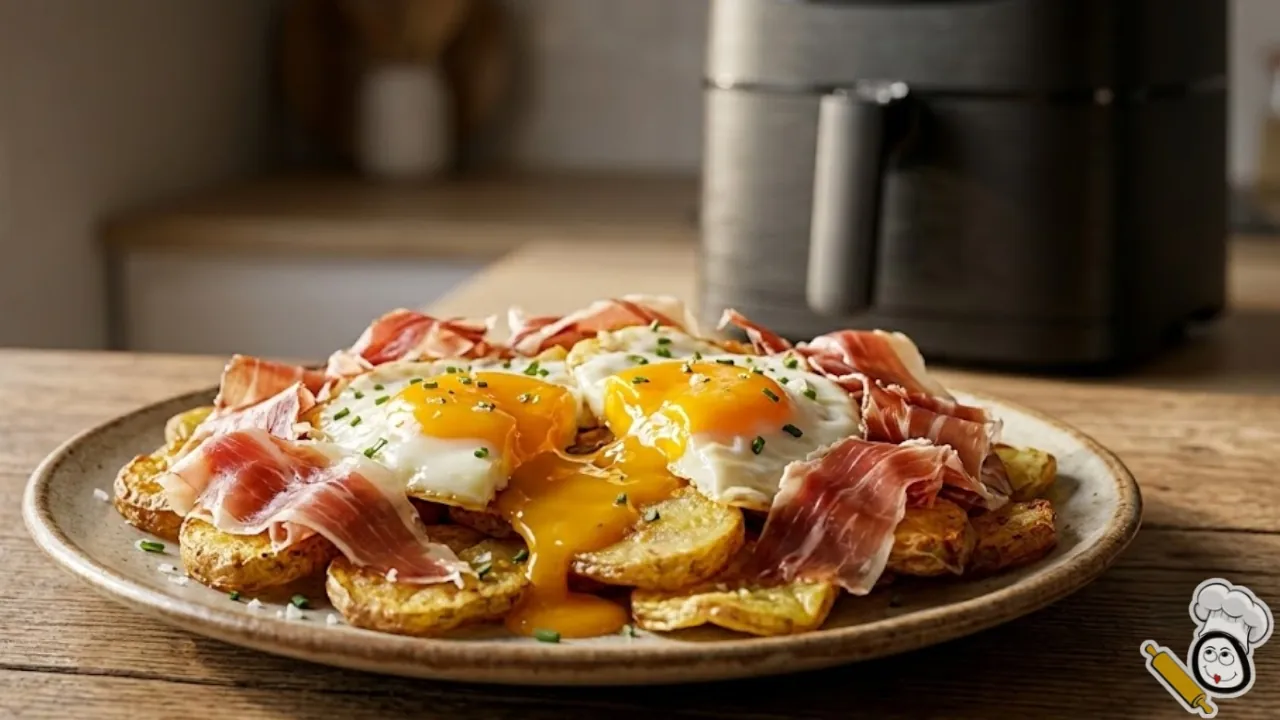 receta huevos rotos freidora de aire casera