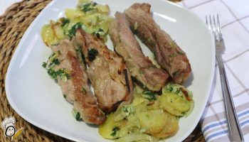receta lagarto iberico patatas freidora aire plato final