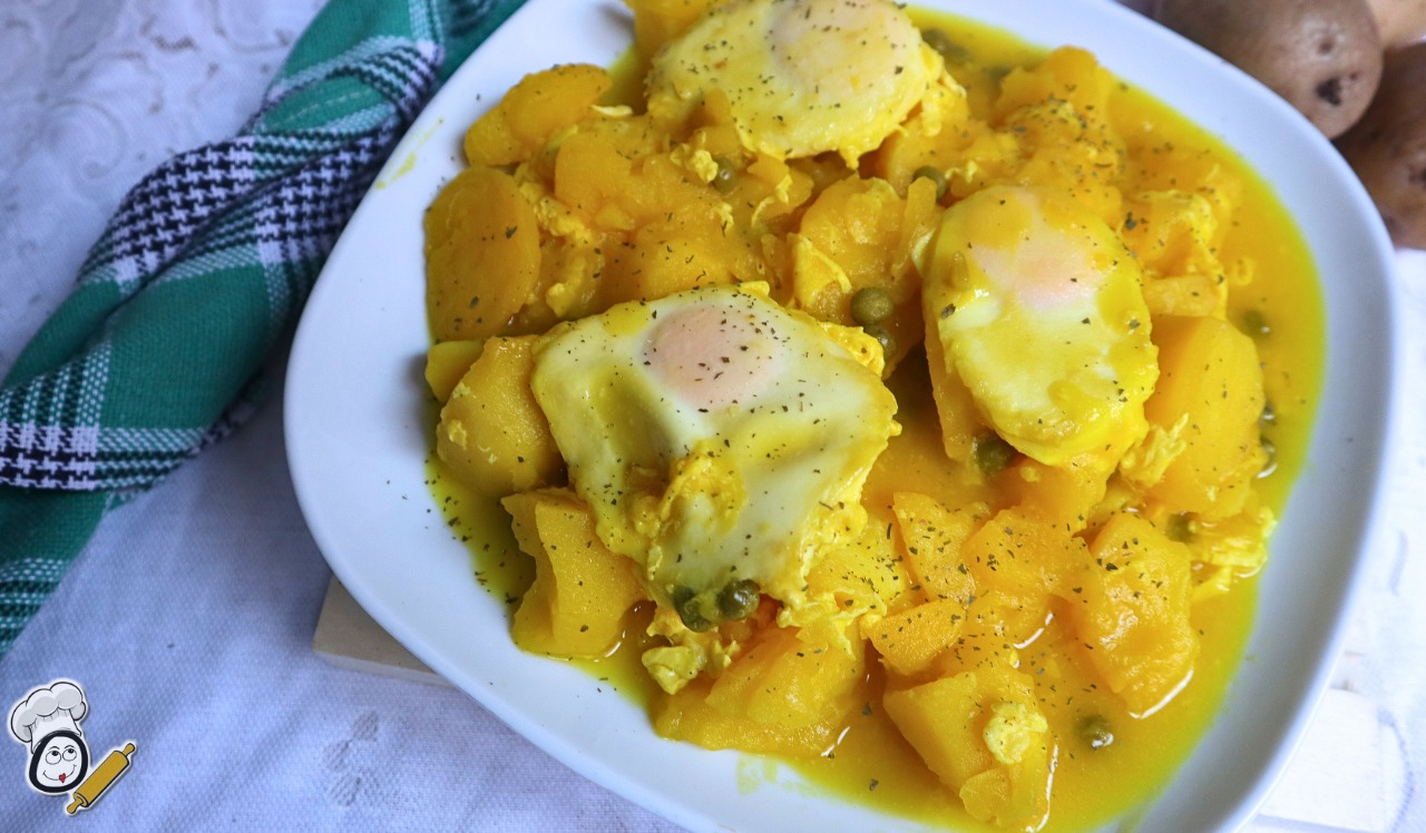 receta patatas guisadas con huevo tradicional casera