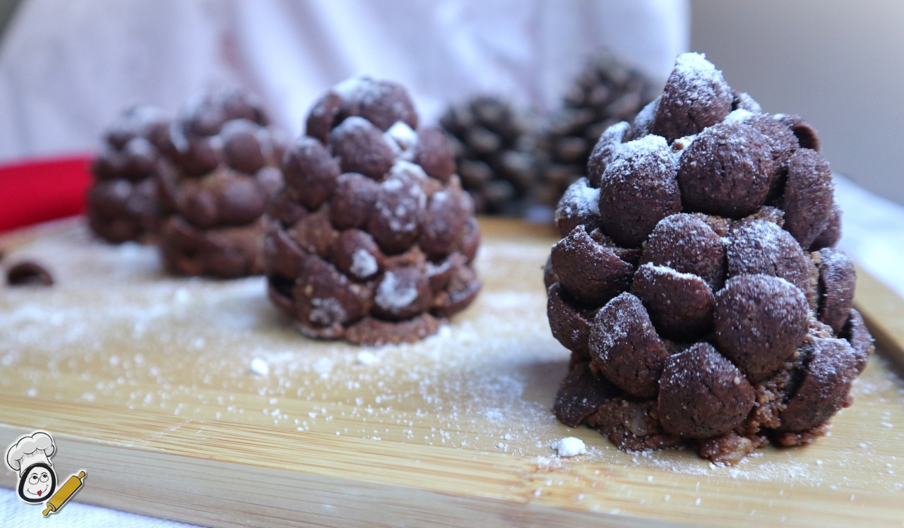 receta pinas de chocolate con cereales receta navidena casera