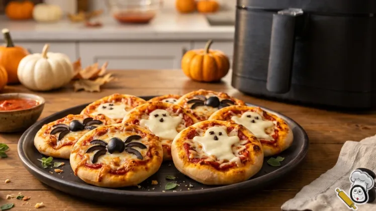 receta pizzas para hallowen freidora de aire