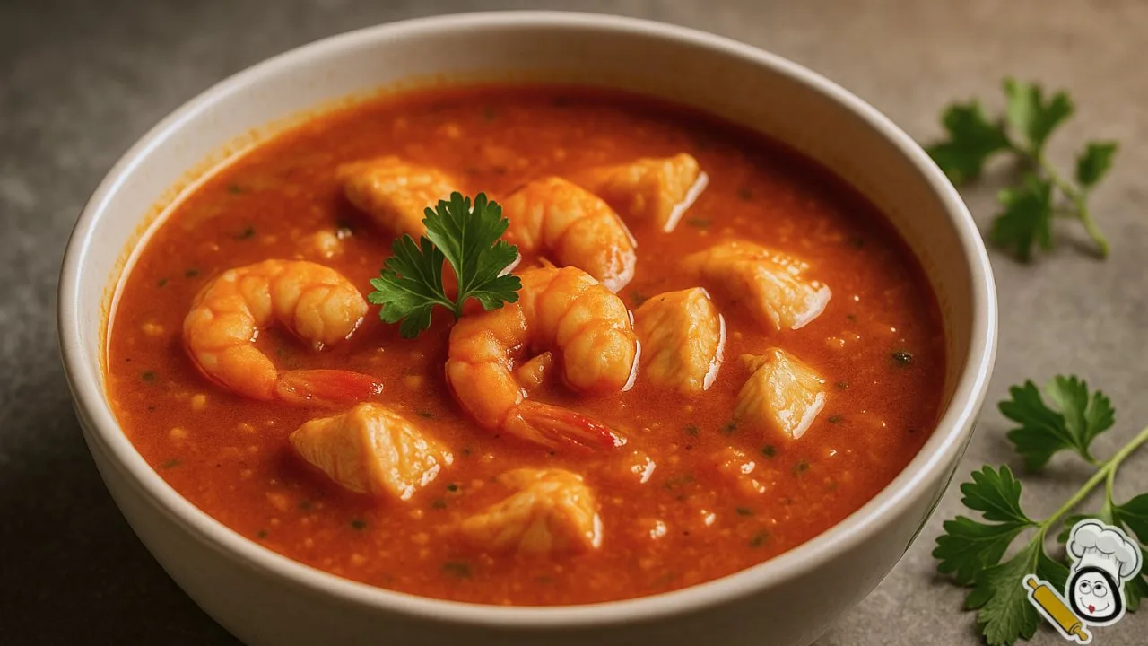 receta sopa de gambas merluza mambo cecotec