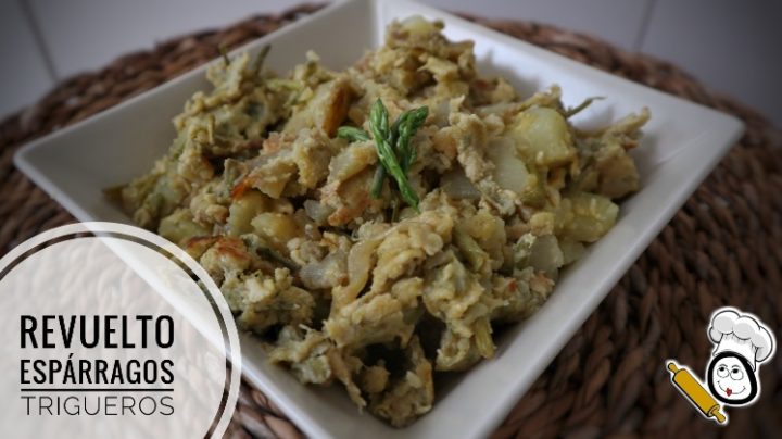 Revuelto de espárragos trigueros y huevos en la Olla GM